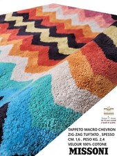 MISSONI Teppich cm. 160x70 Baumwolle 100% Makro Chevron Zickzack Tuftat