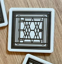 Design Frank Lloyd Wright,Stone Untersetzer 4er SET Art Glas Fenster Muster,USA