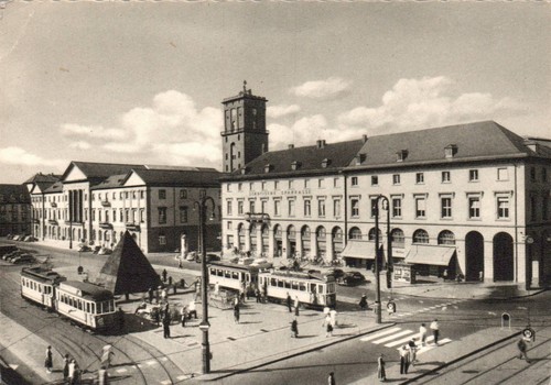 Karlsruhe marktplatz - ak,