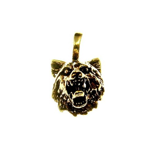Wolf kopf anhänger bronze - kopf,