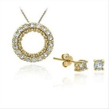 18K Gold Ohrring Set Mit