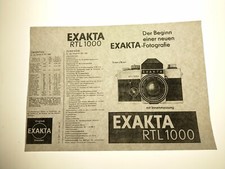 Exakta RTL 1000 Reparatur Anleitung von Pentacon Dresden  ( 566+ )