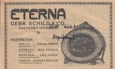 GRENCHEN, Werbung 1920, ETERNA Gebrüder Schild & Co. Uhren