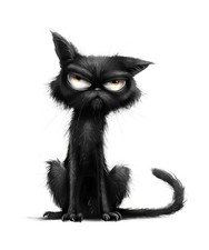 Lustige schwarze Katze 9x9 cm