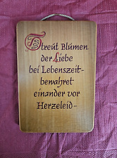 Schild Tafel Spruch Holz Deko Blumen Liebe Herzeleid Hochzeit Geschenk Vintage