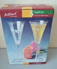 2 schöne Sektgläser Love Birds Flute - Hand Made