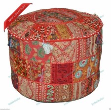 Rote Ottomane Sessel Hocker