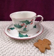 Villeroy Boch, Holly Kaffeetasse + Untertasse, Stechpalme, Weihnachten, Top Zust
