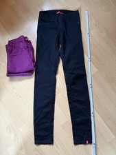 Neu 2 Esprit Edc Hosen Stretch Jeggings Schwarz Lila Tregging Skinny Slim 34
