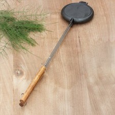 Waffeleisen für offenes Feuer, Grill und Gasherd, aus Gusseisen, langer Griff