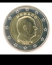 2 Euro 2022 Kursmünze Monaco Prince Albert II Frisch Aus Der Original Rolle 
