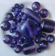 Hobbyauflösung ❤️ Konvolut Glasperlen Mix Lila ~ 4 - 14 mm KNORR prandell ❤️ C