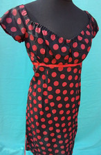 Handmade Rockabilly Kleid Schwarz - Rot Dots Gr. S/M *Rockabella* Vintage Style