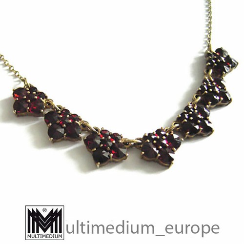 Granat silber collier - silber,