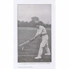 Cricket AE Stoddart Middlesex CCC - Antique Print 1897