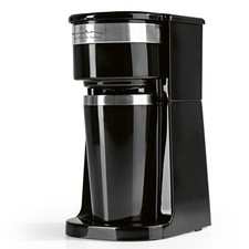 BARISTA Single-Kaffeemaschine 15240 - schwarz-silber - mit To-go-Becher