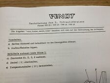 Anbauanleitung Fendt Nachrüstung 2. Hydraulikkreis Farmer 305/306/308/309 LS