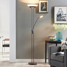 Lindby Yveta LED-Deckenfluter Stehleuchte Standleuchte Stehlampe 2-fl rostfar646