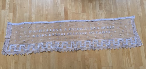 Antike weiße altardecke - antike,