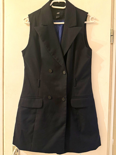 Damen longweste schwarz - h&m,
