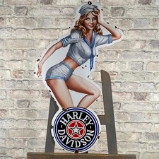 HARLEY-DAVIDSON Emailschild 28,3x17,7" (72x45cm) schöne Motorrad Club Dekoration