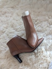 stiefel 39 Stiefelette VErnissage Made in Italy echt Leder Glatt braun Cognac 