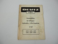 Deutz 18 PS - 60 PS Hydraulik Kupplung Ersatzteilliste Schlepper Hydraulik