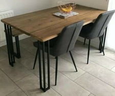 Industrieller Stil Esstisch und Bank Set Vintage Stil, geplankiert Massivholz  