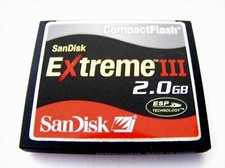 2GB Compact Flash Card Extreme III ( 2 GB CF Karte ) SanDisk gebraucht