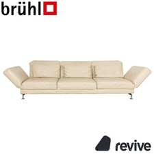 Brühl Moule Leder Sofa Beige Creme Dreisitzer Relaxfunktion manuelle Funktion