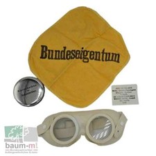 Bundeswehr Schutzbrille Rauchgas Dämpfe 4240-12-140-8475 Set Tuch Ersatzgläser 