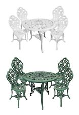 abc HOME | Gartenmöbel | 5er Set | Stühle | Tisch | Kunststoff | weiß oder grün