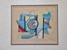 Signiertes Bild Ölfarben Abstrakt Modern