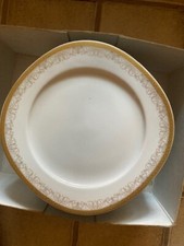 JOHANN SELTMANN 12 Teller Weiß Gold Bordüre Porzellan Vohenstrauss Bavaria Retro