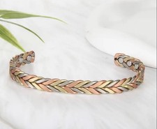 ✅ Kupfer Titan Armband mit Magneten Damen Geflochten Hypoallergen Verstellbar ✅