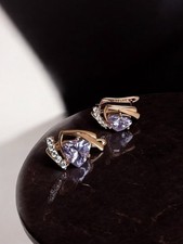 Wunderschöne 585rg gestempelte Ohrringe, Amethyst, rolled, 4.7 Gramm, neu