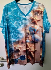 Neu Damen T-Shirt Shirt Bluse Tunika Maritim Größe 52 54 Übergröße Bademode