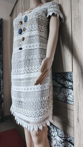 Leinenkleid mit häkelspitze - leinenkleid,