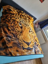 Tagesdecke Bettüberwurf 200x200cm Leopard Polyester