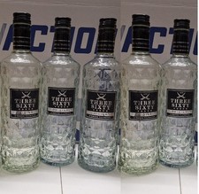 Vodka Three Sixty 5 LEEREN Flaschen Deko glas basteln