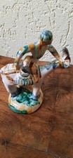 Keramik figur mann mit esel - figur,