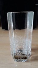  Eisch Vase Silberperle Höhe 12 cm transparent Sechseck