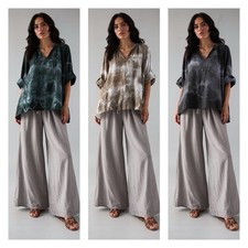 Damen Tunika Leinen braun