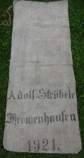 Alter Sack von 1921 Leinensack
