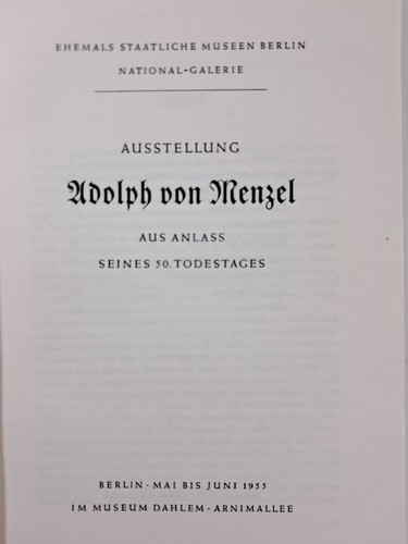Adolph von menzel ausstellung - menzel,