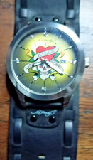 Ed Hardy Uhr Love Kills Totenkopf Schwarz