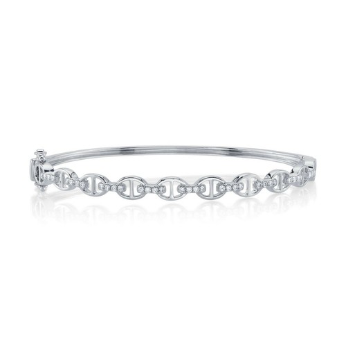 Diamant ovaler armreif 14k - ovaler,