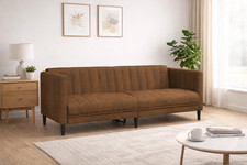 2-Sitzer Sofa Braun Kunstleder