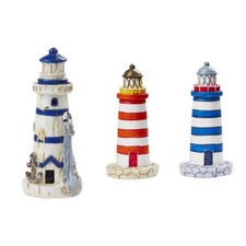 Dekofigur Leuchtturm 8-11 cm Tischdeko maritim Urlaub Strand, Hobbyfun 3870-