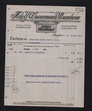 MANNHEIM, Rechnung 1915, Adolf Wassermann Sibi & Festland Tuchschuhe